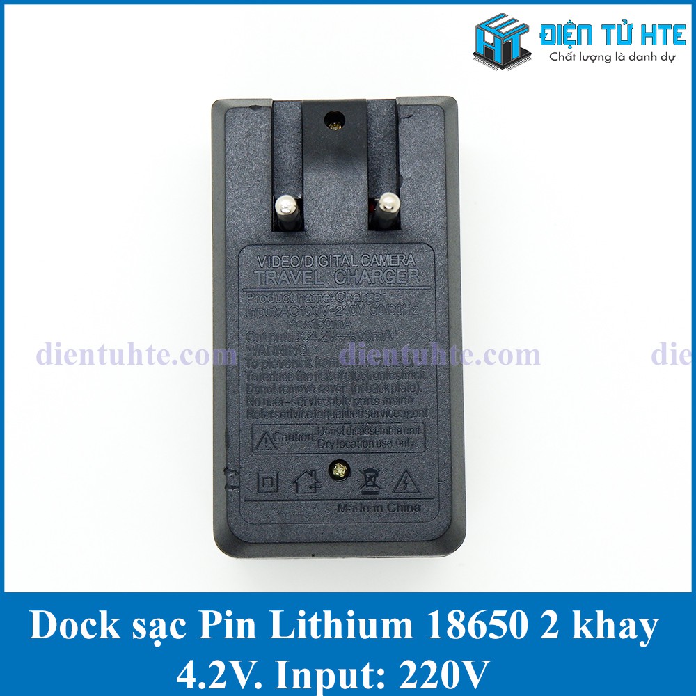 Dock sạc Pin Lithium 18650 4.2V 2 khay