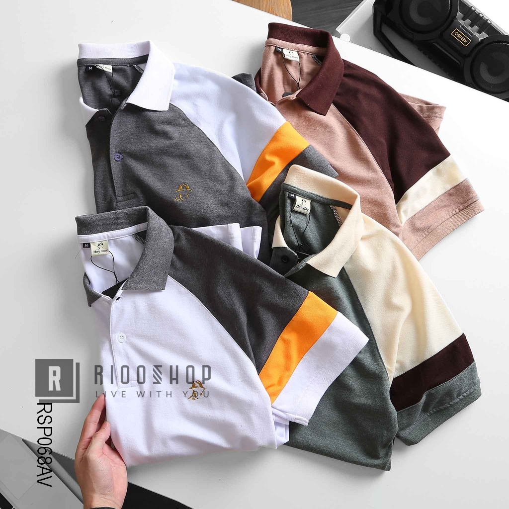 Áo thun nam polo cá sấu, áo phông nam có cổ polo form rộng tay ngắn cao cấp Heyboy RSP068 Riooshop có size lớn big size | BigBuy360 - bigbuy360.vn