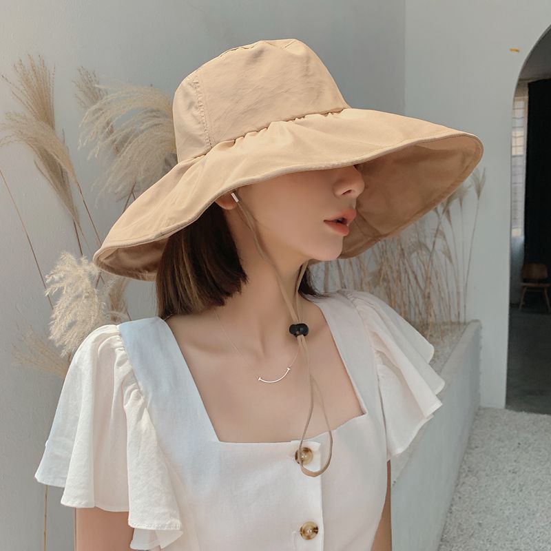 Nón Vành Chống Tia UV Có Vành Rộng Che Mặt Chống Tia UV Phong Cách Nhật Hàn Thời Trang Mùa Hè Cho Nữ
