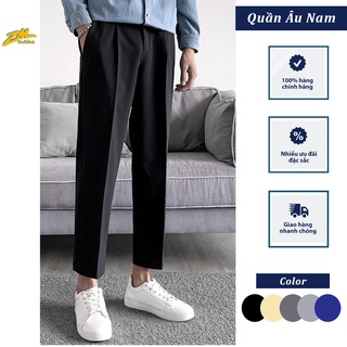 Quần tây nam ống côn ZAMEN vải lụa co giãn,quần tây nam không nhăn không xù 4 màu