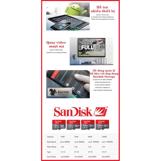 Thẻ Nhớ MicroSDHC 8GB CLASS 10 KÈM ADAPTER