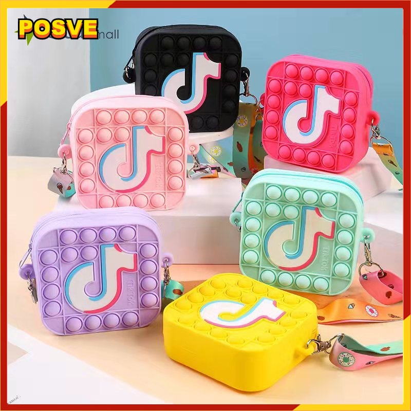 Pop it Bag Túi xách bằng silicone thiết kế hai mặt tiện dụng dành cho trẻ nhỏ