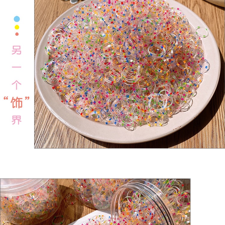 Set 1000 Dây Thun Cột Tóc Nhiều Màu Sắc Dễ Thương Không Làm Tổn Thương Tóc Cho Bé