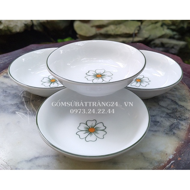 ĐĨA GIA VỊ SỨ ĐẸP ĐĨA MUỐI TRẮNG HÌNH HOA DĨA SỨ TRÒN ĐỰNG GIA VỊ MUỐI ĂN NƯỚC CHẤM