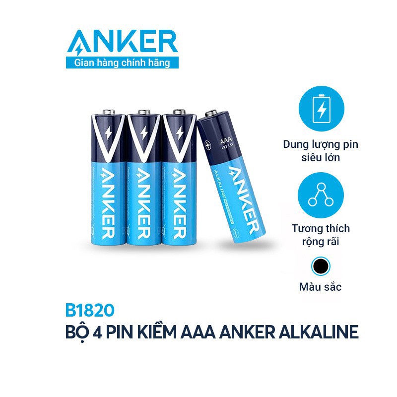 [QUÀ TẶNG KHÔNG BÁN] Bộ 4 Pin Kiềm AAA Alkaline - B1820 bền bỉ, chống rò rỉ và an toàn với công nghệ PowerLock