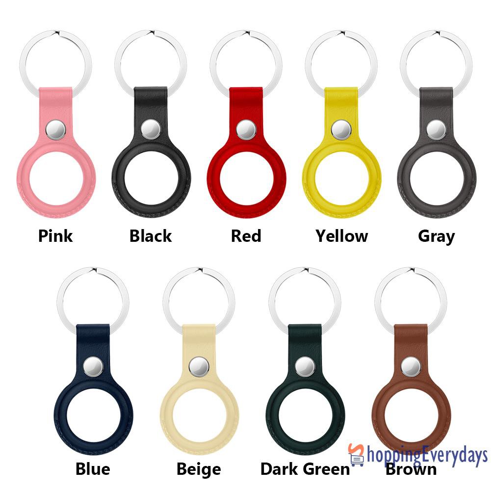 【sv】 PU Leather Keychain Cover Case for Apple Airtags Locator Tracker Protector