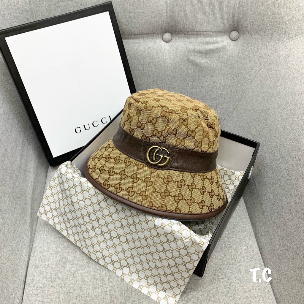 Mũ bucket hoạ tiết  tai bèo gucci nón vành cụp dành cho Nam nữ