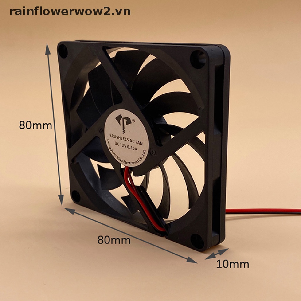 Quạt Tản Nhiệt Không Chổi Than 8010 5V 12V 24V 2 Pin 80x80x10mm Chuyên Dụng