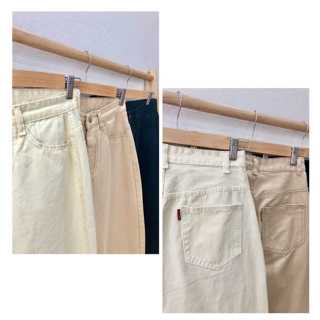 Quần Jean Nữ Dáng Baggy Ống Suông Basic ThunderUnisex Chất Vải Dày Dặn Mềm Mại Phong Cách Ulzzang Fullsize 3 màu | BigBuy360 - bigbuy360.vn