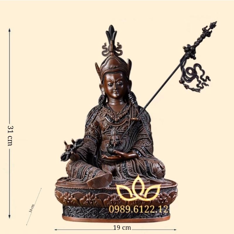 Tượng đồng đỏ 31 cm Tổ Liên Hoa Sanh mật tông Tây Tạng