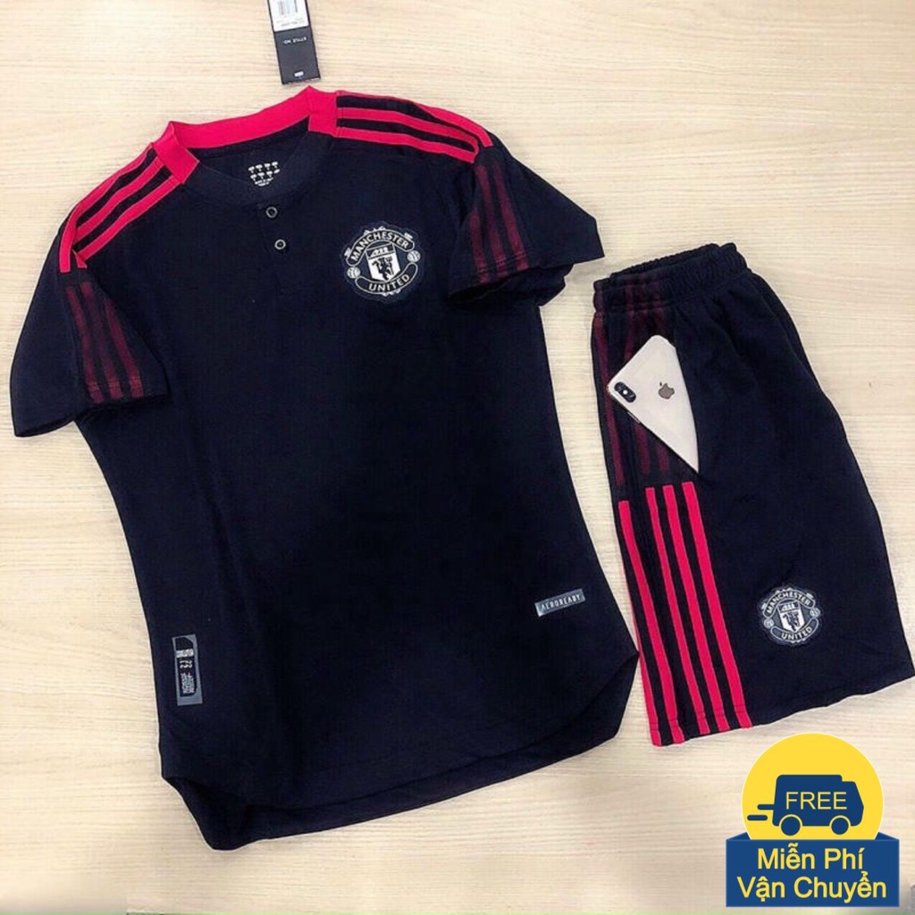 Đồ Đá Bóng Manchester United MU Manu Màu Đen Vải Thái Cao Cấp - Áo Đá Bóng PP Bởi Be Happy Sport