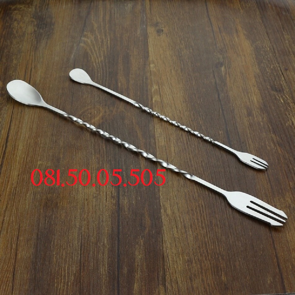 Thìa bar pha chế inox 2 đầu với các cỡ 32cm hoặc 26cm - Bar spoon 32cm hoặc 26cm | BigBuy360 - bigbuy360.vn