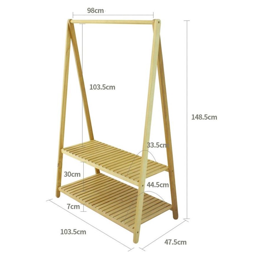 [Mã LIFEBKM1 giảm 10% tối đa 1 triệu đơn từ 500k] GIÁ TREO QUẦN ÁO CHỮ A 2 TẦNG BIG SIZE 103 X 150 CM