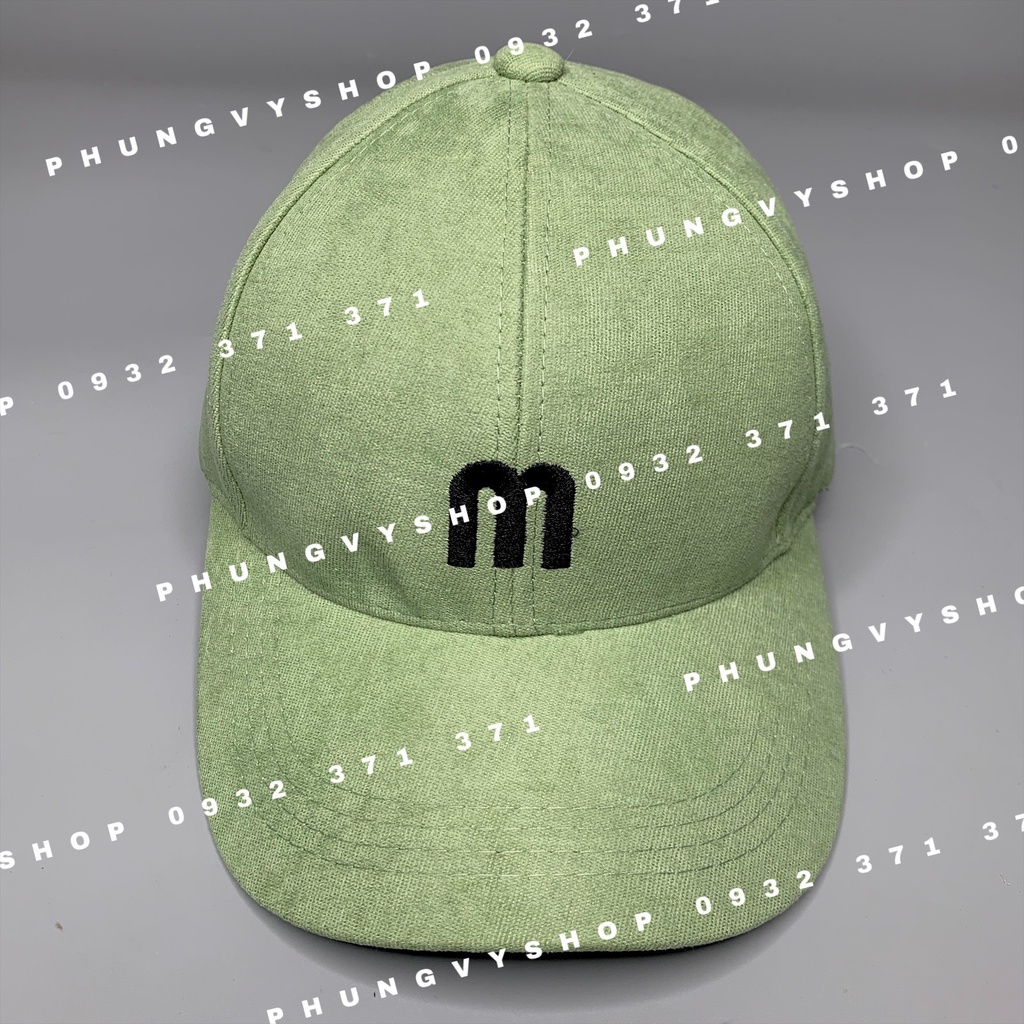 Mũ LƯỠI TRAI unisex cực hot nam nữ - THÊU Chữ M - nón kết basic