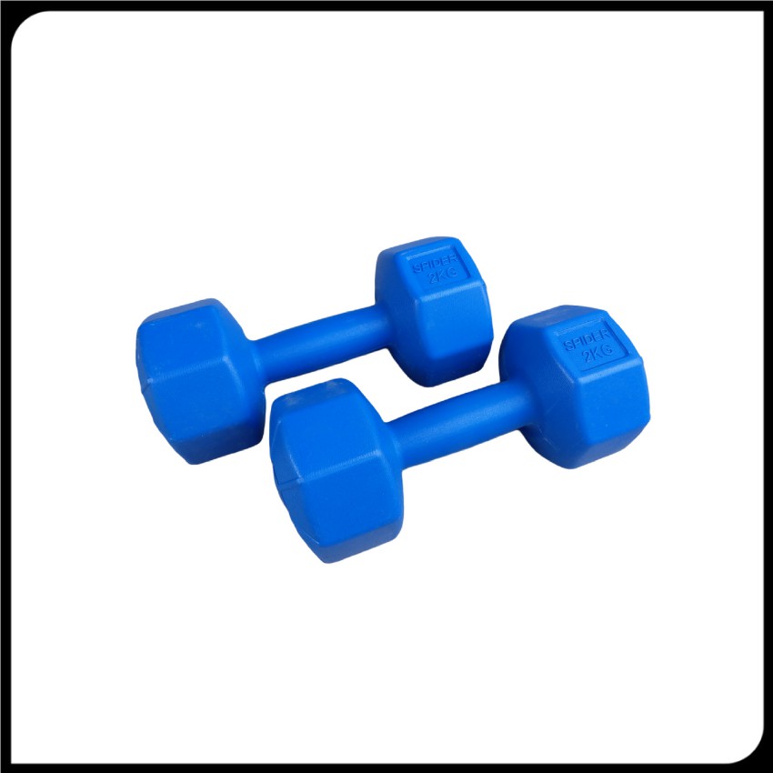 Tạ tay nhựa 2Kg Bộ gồm 2 cái bát giác màu xanh