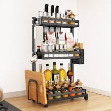 KỆ GIA VỊ 2 TẦNG/3 TẦNG INOX SƠN TÍNH ĐIỆN ĐEN TIỆN LỢI TÍCH KIỆM KHÔNG GIAN BẾP. | BigBuy360 - bigbuy360.vn