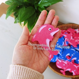 5 con cá heo làm bằng vải nỉ 6.5cm x 7.5cm mầm non