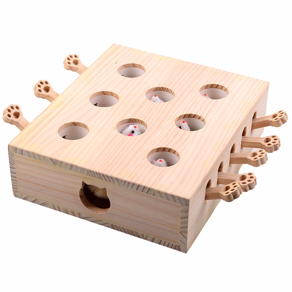 1 chuột gỗ đồ chơi cho mèo cưng