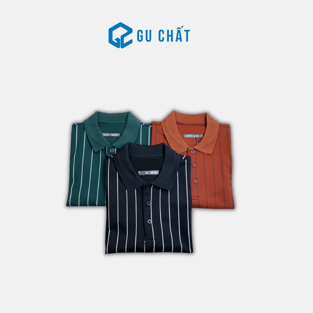 Áo Thun POLO Nam Cổ Bẻ Kẻ Sọc GU CHẤT, Vải Cotton Trẻ Trung GUPL03