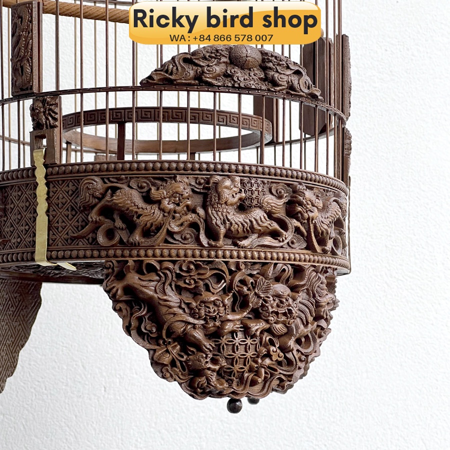 Lồng chim tre, Puteh bird cage - 3D Qillin design