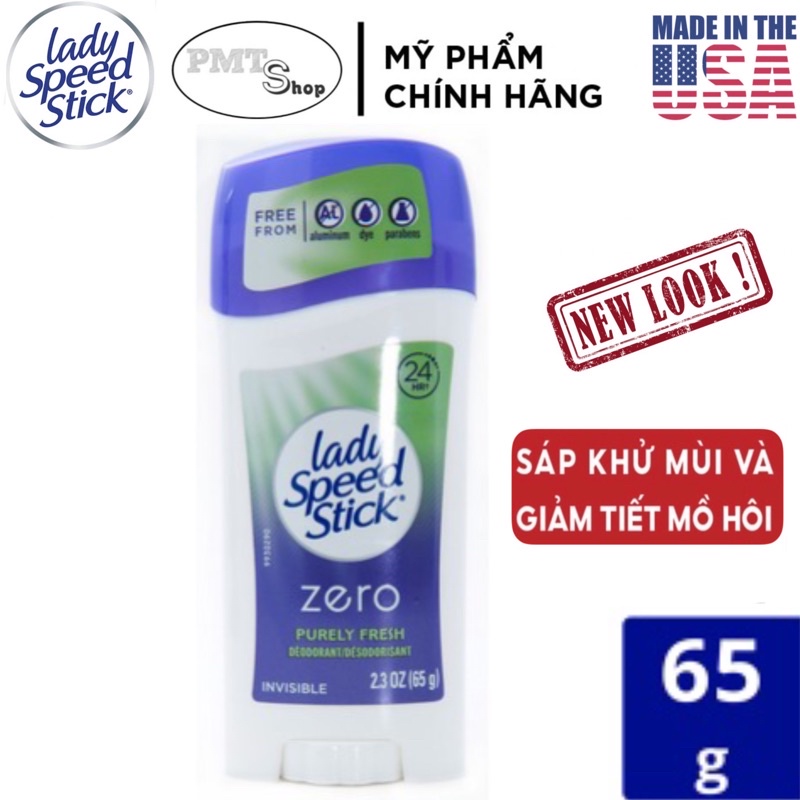 Lăn sáp khử mùi nữ Lady Speed Stick 65g Powder Fresh , Shower Fresh , Wild Freesia , Zero Purely Fresh , Simply Clean