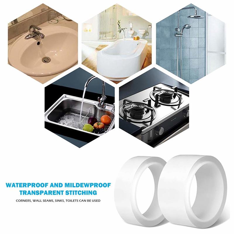 Dải niêm phong Mildew, Băng sửa chữa chống thấm tự dính cho Phòng tắm Nhà vệ sinh Nhà bếp và Băng keo dán tường Acrylic Caulk