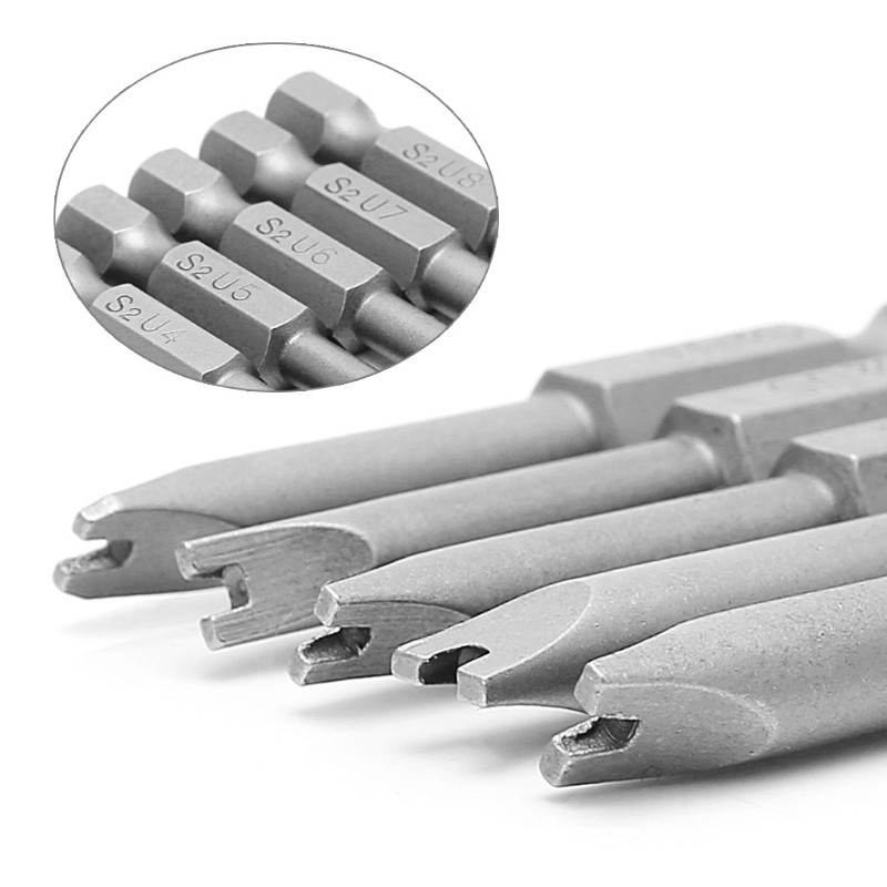 Bộ 5 tua vít đầu chữ U 1/ 4 inch S2 tiện dụng