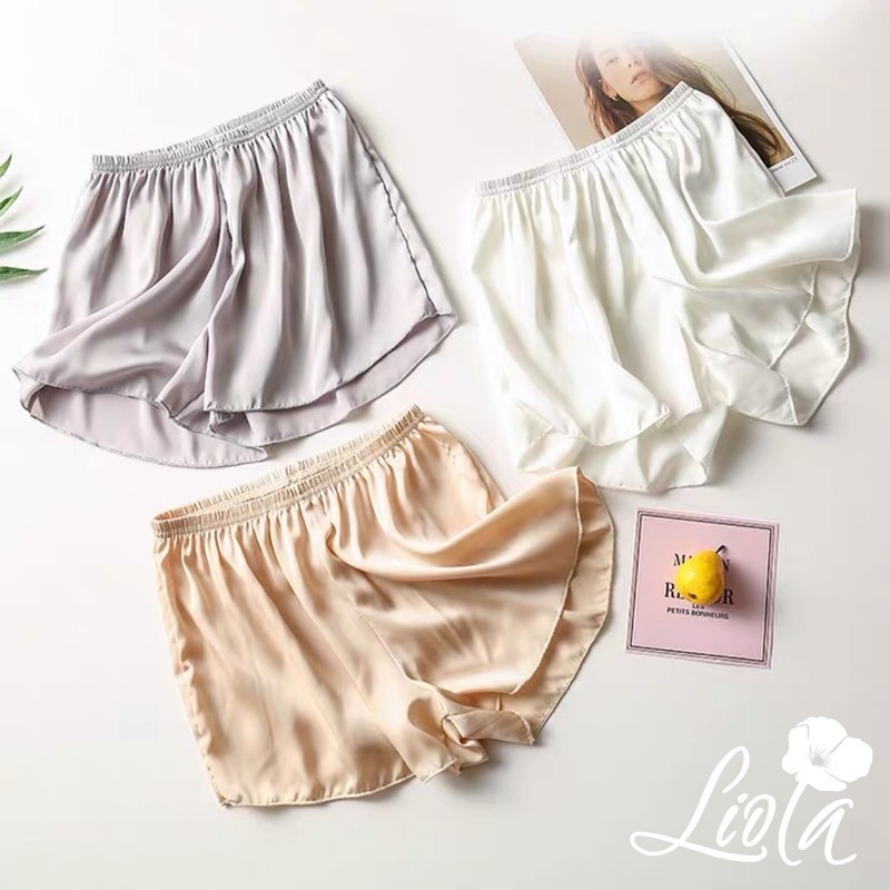 Quần sooc đùi lụa satin mềm mát cao cấp - quần short mặc trong váy mềm mại thiết kế by LIOLA QL | BigBuy360 - bigbuy360.vn