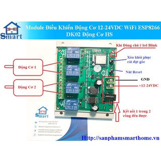 Module Điều Khiển Động Cơ 12-24VDC WiFi ESP8266 DK02 Động Cơ
