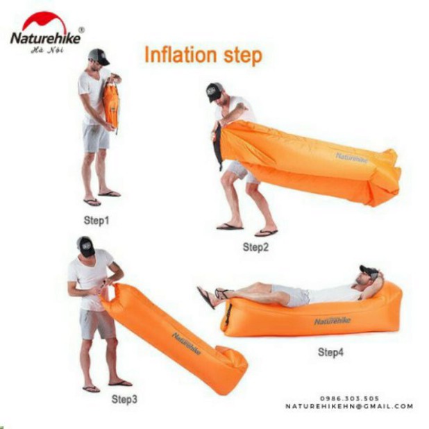 Sofa hơi NatureHike size L có gối, không cần thổi NH18S030-S