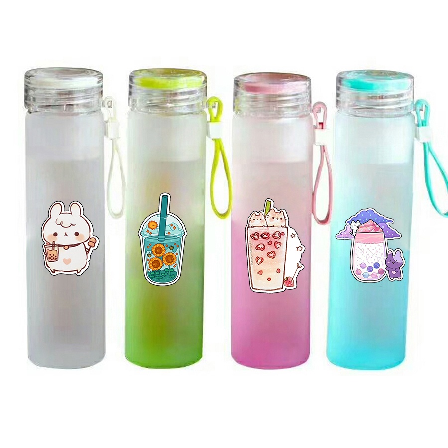 Bình nước màu loang trà sữa BNML19 bình nước hologram boba tea thần tượng 500ml