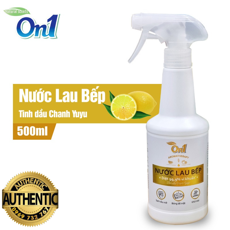 Nước lau bếp đa năng On1 500ml tinh dầu chanh Yuzu giúp làm sạch bụi bẩn, dầu mỡ, cặn bám lâu ngày