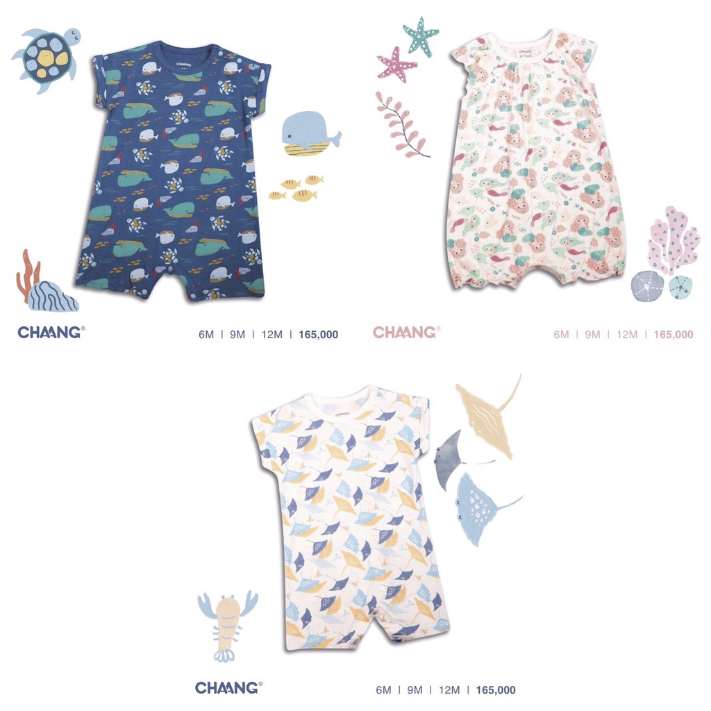 Chaang - Body cộc tay cúc vai Sea cho bé