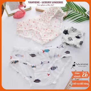 Quần Lót Lưới Siêu Thoáng Họa Tiết Dễ Thương Q586