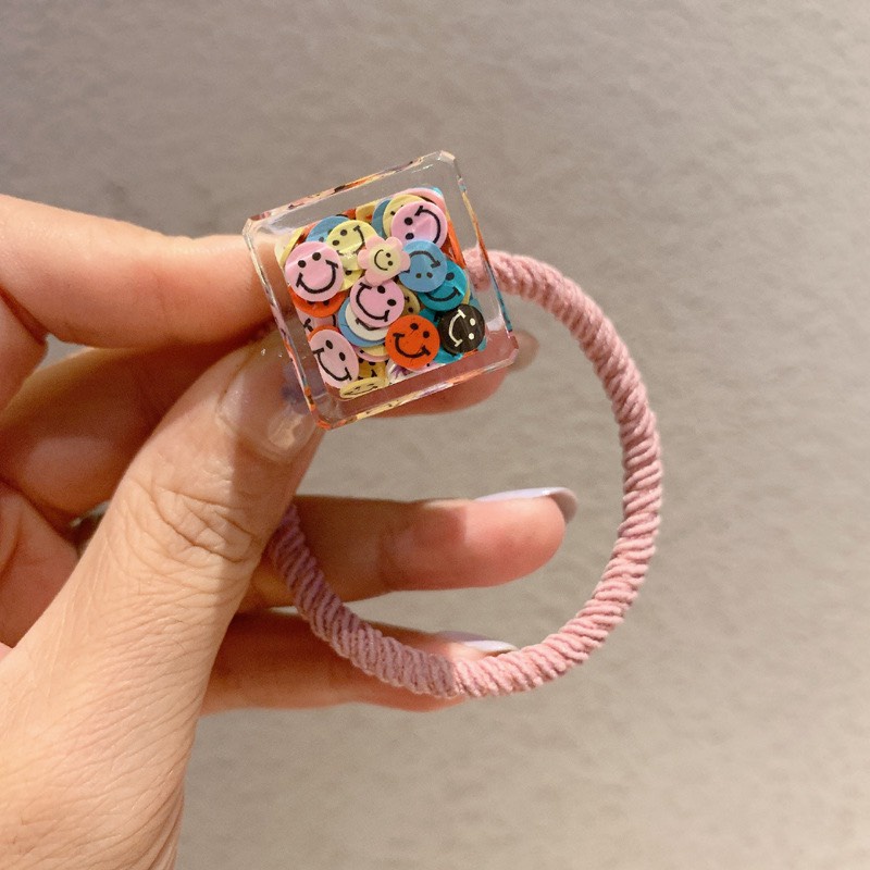 Thun cột tóc hình khối chữ nhật cute dễ thương TIMSTORE co giãn dây lò xo kiểu dáng hàn quốc