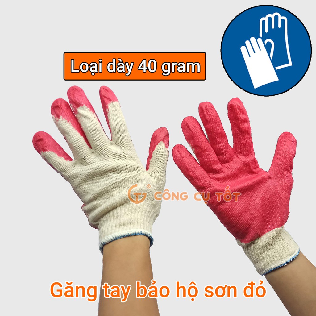 Găng tay bảo hộ sơn đỏ 40 gram