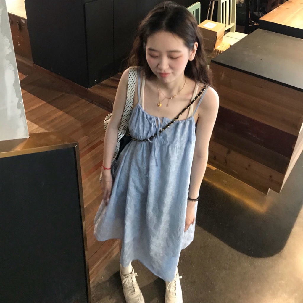 Đầm Hai Dây Dáng Rộng Thời Trang Mùa Hè Hàng Mới Dành Cho Bạn Nữ 2022