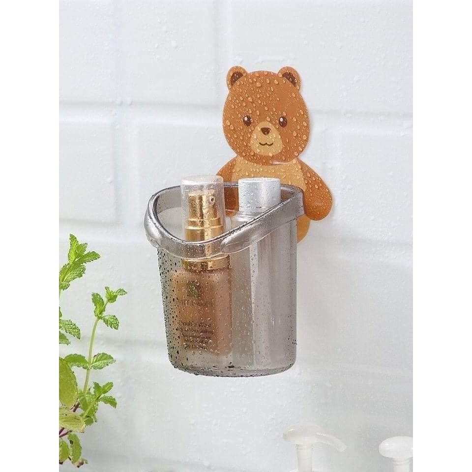 Cốc gấu dính tường đựng bản chải đánh răng cao cấp