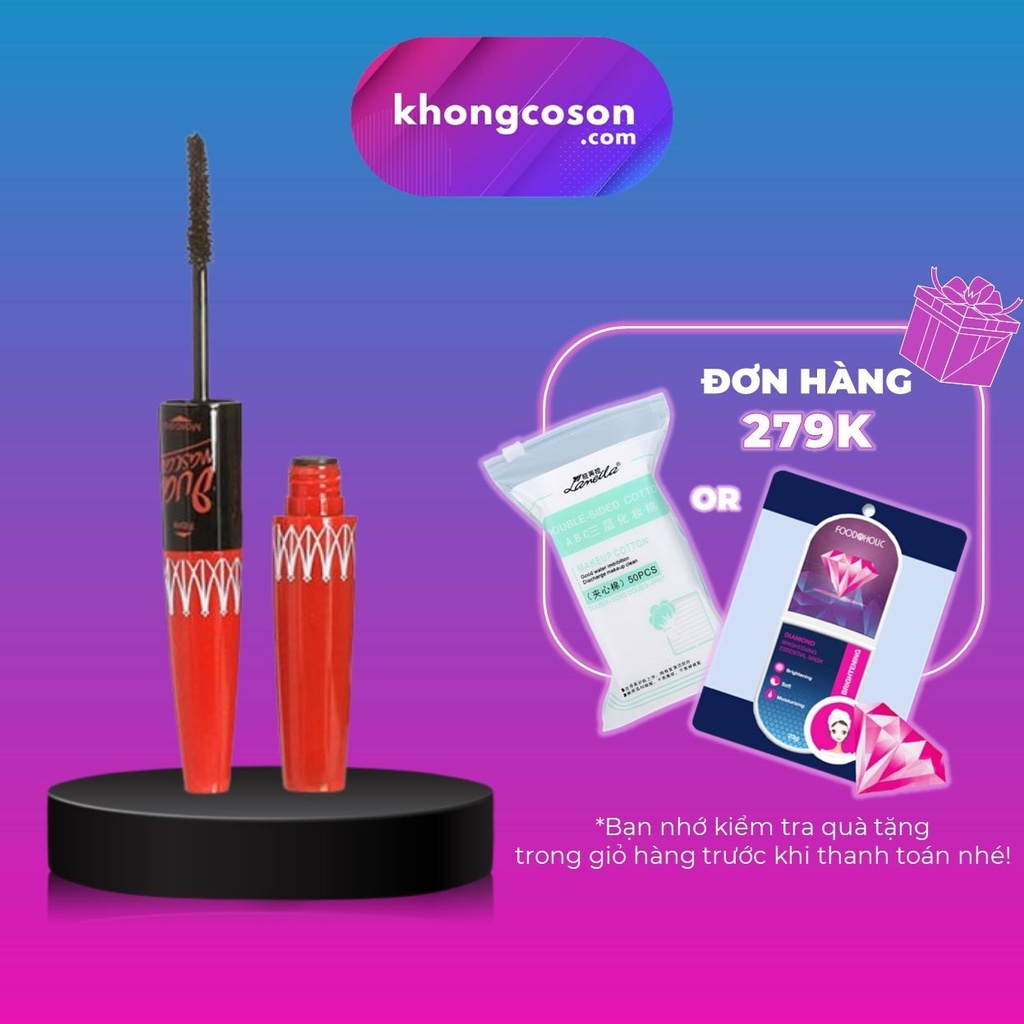 Mascara 2 Đầu Sivana Chống Nước Không Lem Không Trôi Cong Dài Dày Tơi Mi 5X Long Deep Black Warterproof - Khongcoson