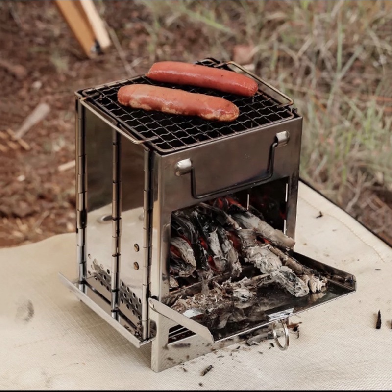 Bếp củi xếp gọn - Bếp củi bếp BBQ thích hợp cho cắm trại dã ngoại