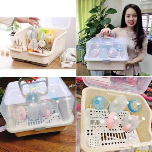 Khay úp bình sữa có nắp đậy tiệt trùng an toàn