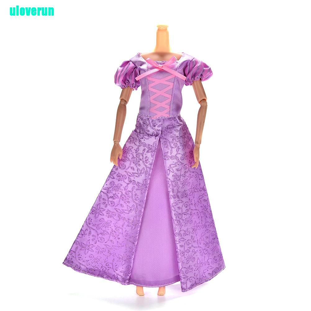 Set 1 đầm công chúa Cưới Màu Tím Cho Búp Bê Barbie