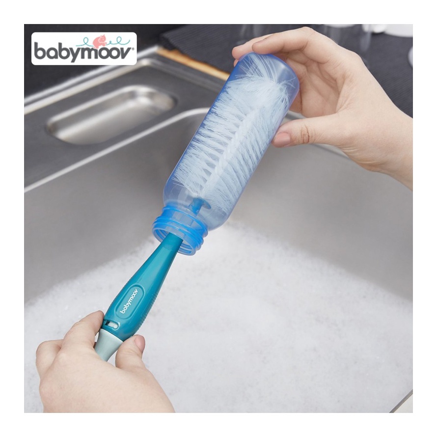CỌ RỬA BÌNH SỮA &amp; NÚM TI BABYMOOV (XANH NGỌC) - HÀNG CHÍNH HÃNG (katydang)