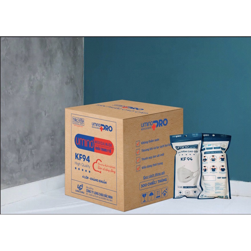 Khẩu trang KF94 4D UMI 94 UMINO PRO 1 Thùng 300 Chiếc