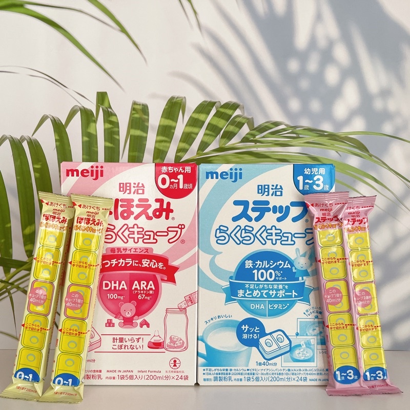 Sữa Meiji Thanh 0-1 &amp; 1-3 (Hộp 24 thanh) 648g - Nội Địa Nhật Bản