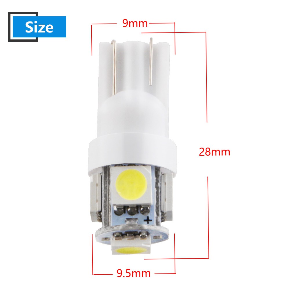 Đèn LED W5W T10 5050 5SMD 12V 194 168 Dành Cho Xe Hơi