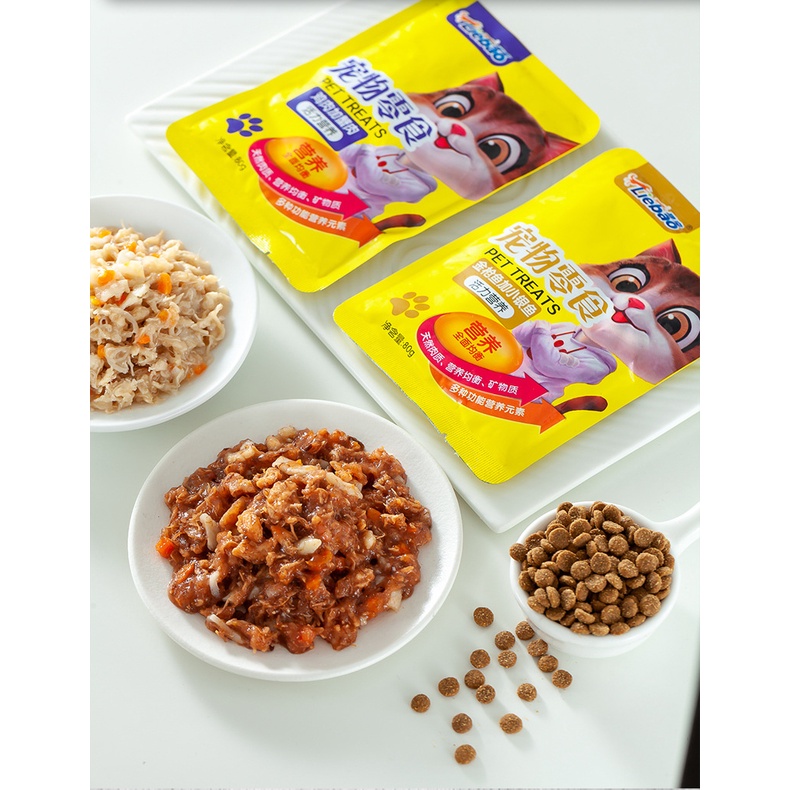 Pate thức ăn ướt cho mèo LIEBAO sóc nâu gói 80gram