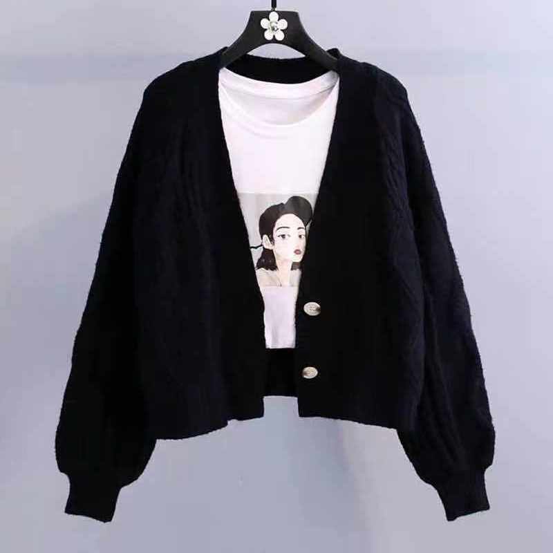 Áo khoác cardigan IELGY dệt kim dáng ngắn rộng tay dài phồng có mùi thơm nhẹ phong cách Hàn Quốc thời trang cho nữ