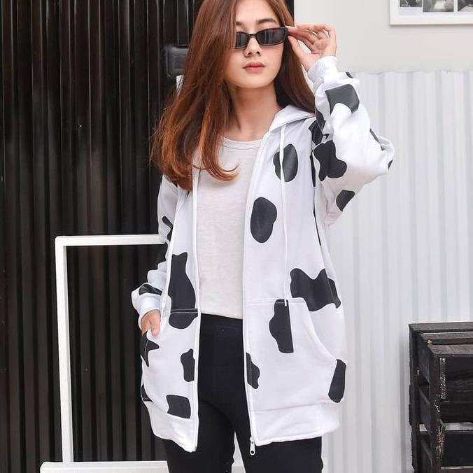 8pf ✄ Áo Khoác Hoodie Da Bò Phối Khóa Kéo Cá Tính Trẻ Trung ➯➢ (