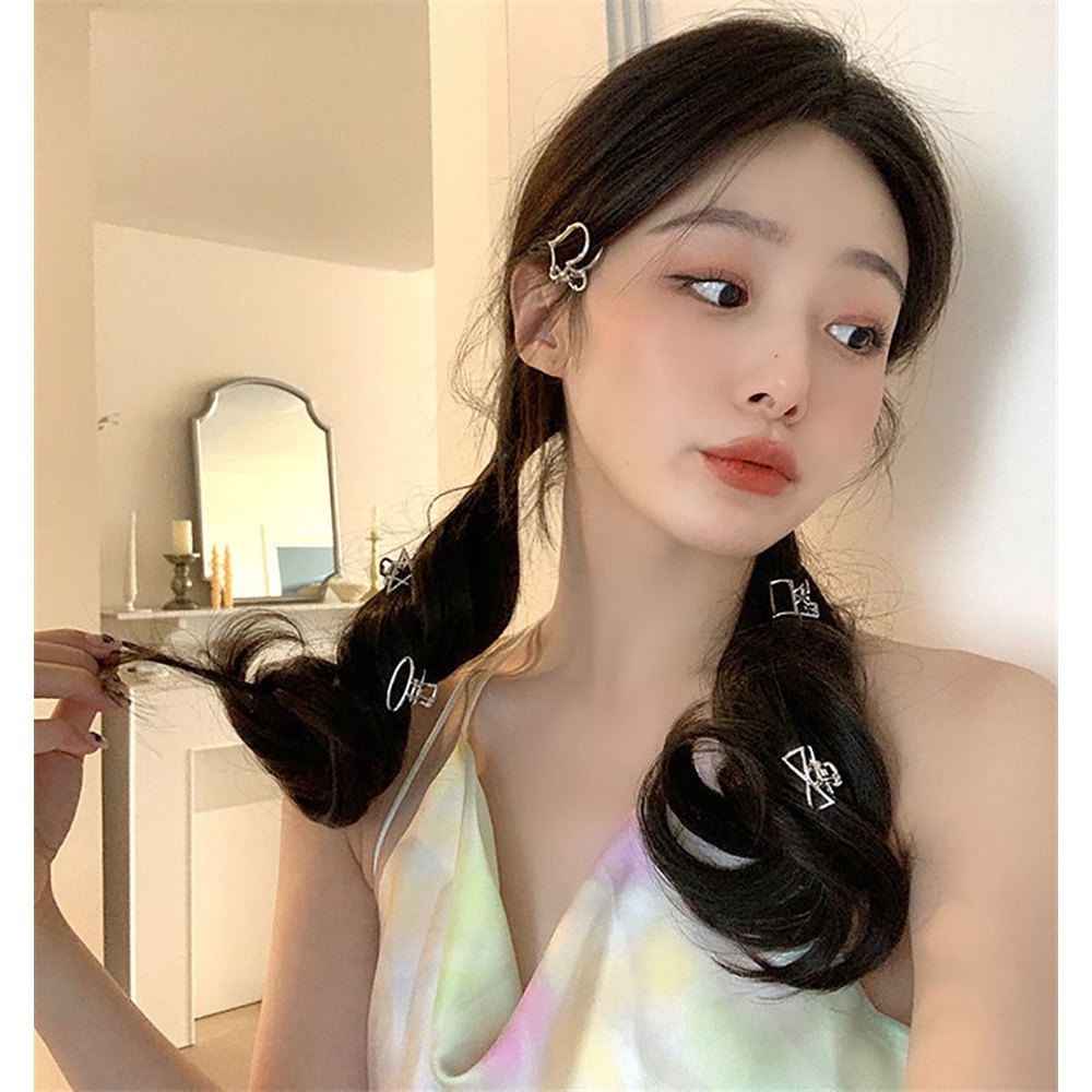 Kẹp tóc càng cua hình trái tim nhỏ dễ thương bằng kim loại phong cách Hàn Quốc cho nữ